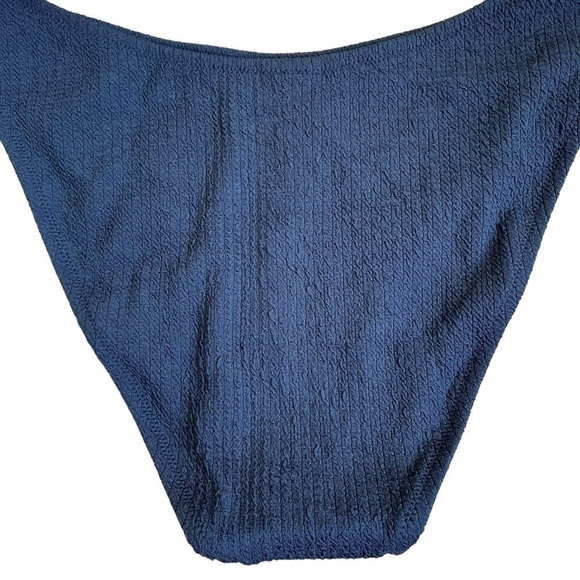 NWT J.Crew Midnight Blue Scrunchie Textured Curved Waist Cheeky Bikini Bottom XL - Picture 10 of 15